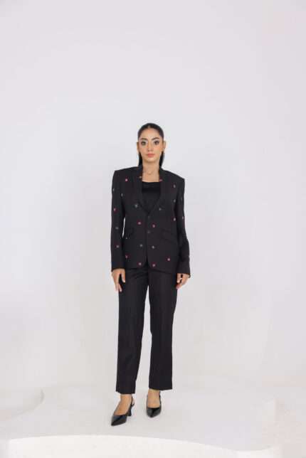 Nebula Twill Suit Embellished with Bead Stones – 2 Piece